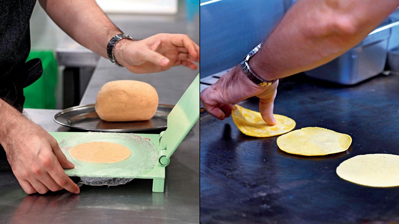 Otra at Kala Ghoda pays homage to Chef Sanchez’s Puerto Rican heritage. It has a corn tortilla on the menu that is made with masa (maise flour) grown in India and ground on custom-made lava stone molino. Pics/Kirti Surve Parade