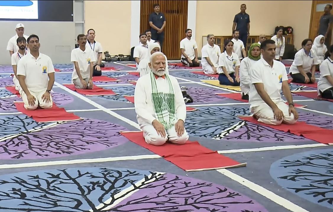 In Photos: PM Modi performs yoga in Srinagar on International Yoga Day 2024
