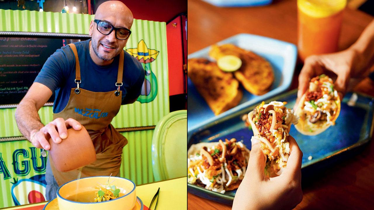 Pablo Benitez, executive chef at Mezcalita, makes his favourite recipe, esquites or corn soup from Mexico. PIC/SAMEER MARKANDE