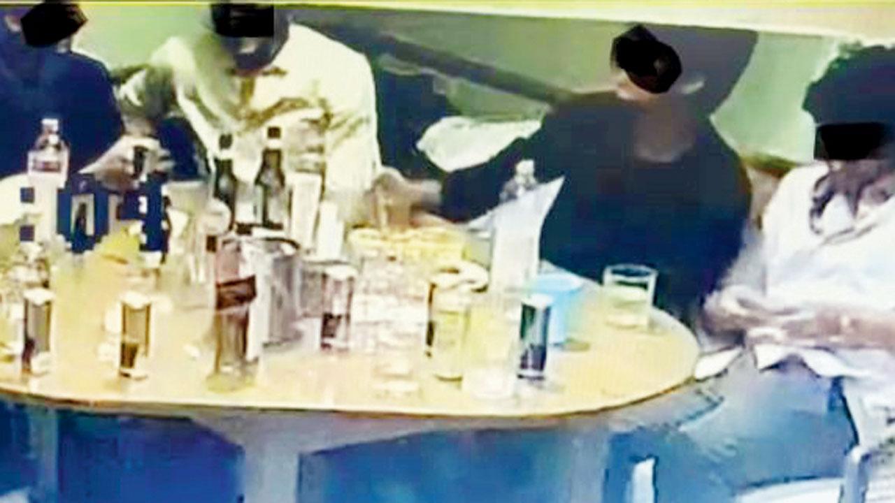CCTV footage of the accused and his friends drinking at the Pune bar