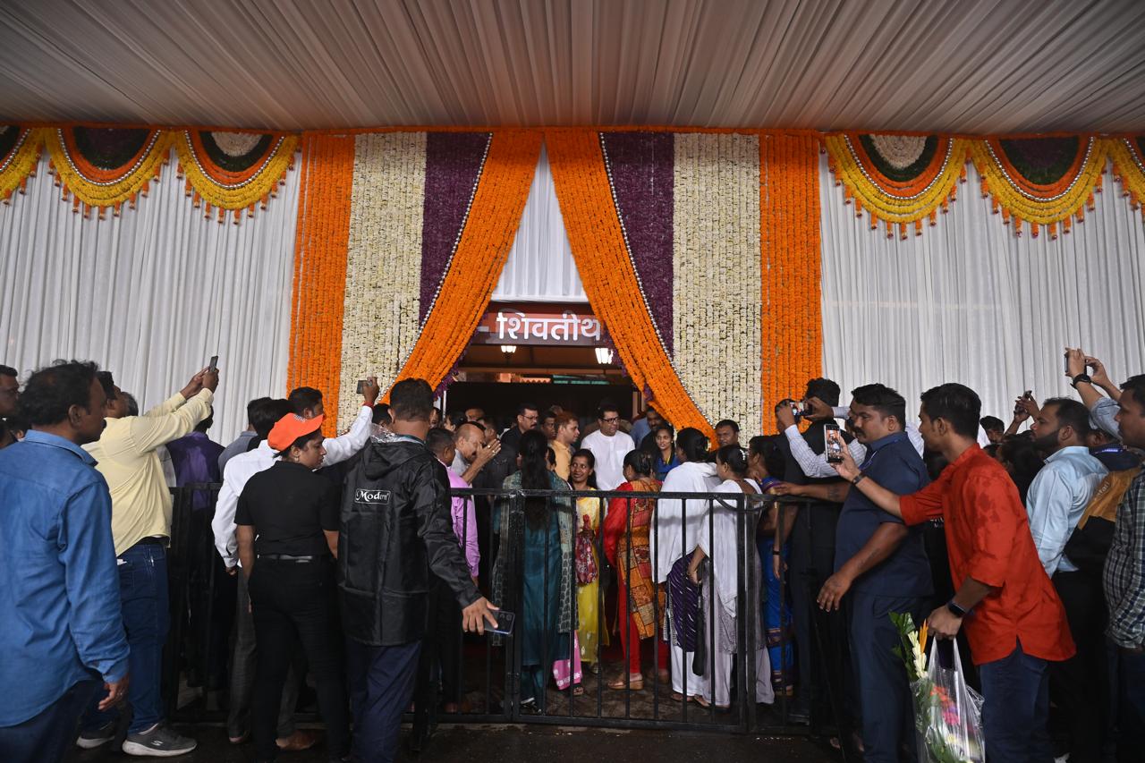 MNS chief Raj Thackeray was greeted by party workers during his birthday celebrations at his residence