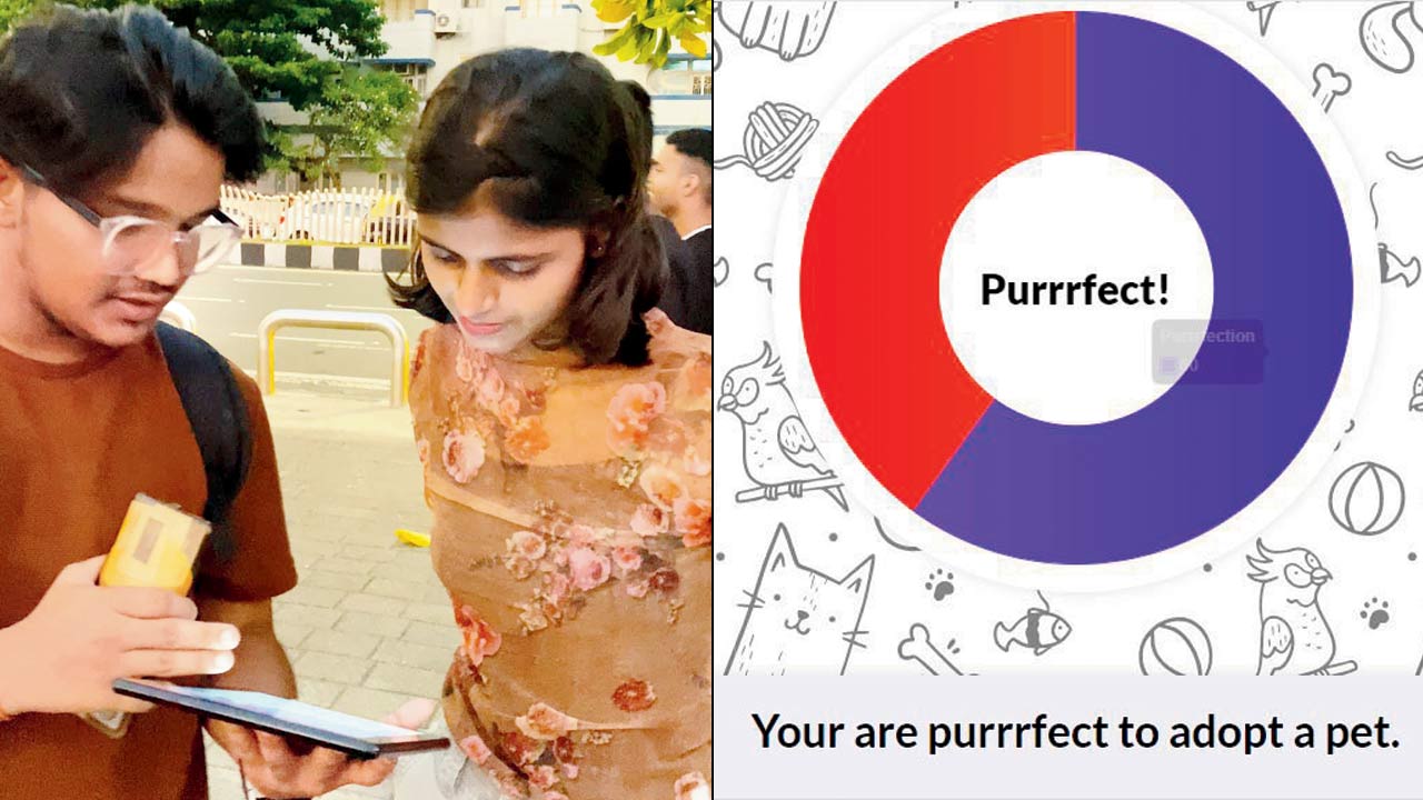 A duo takes the test (right) the result page