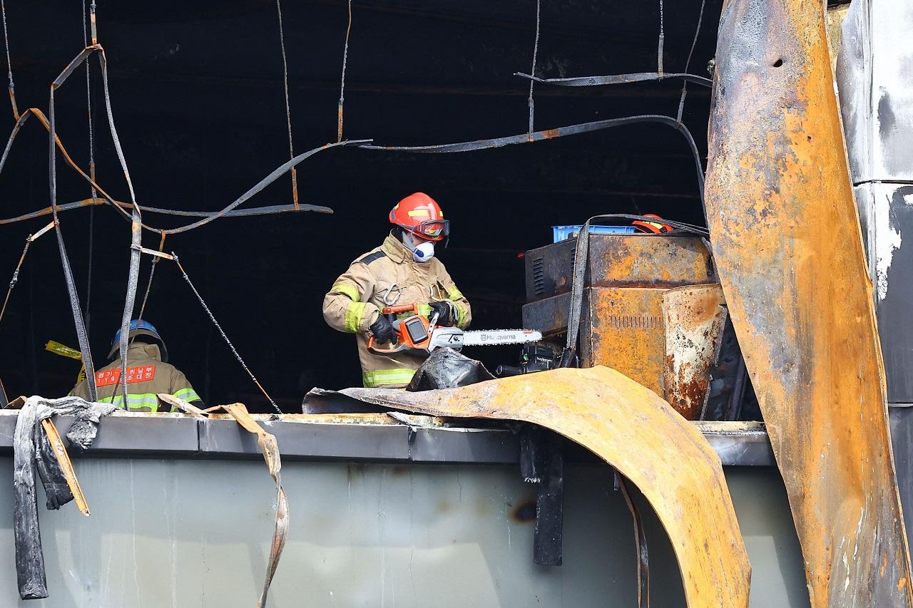 South Korean President Yoon Suk Yeol also visited the factory site Monday. He expressed condolences to the dead people and ordered officials to put in place measures to effectively deal with battery-related fires, according to Yoon's office
