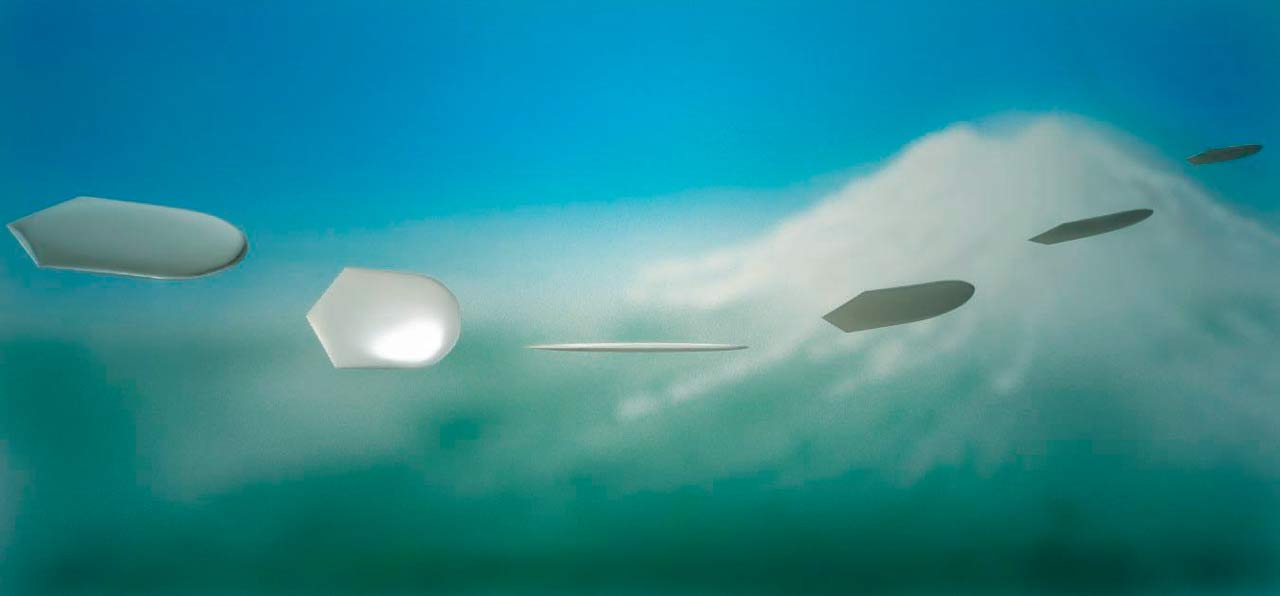 An illustration shows six of the nine UFOs spotted by Kenneth Arnold on June 24, 1947 based on his notes and description. Pic Courtesy/Wikimedia Commons