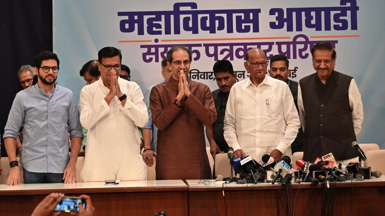 IN PHOTOS: Uddhav Thackeray, Sharad Pawar and other MVA leaders meet in Mumbai