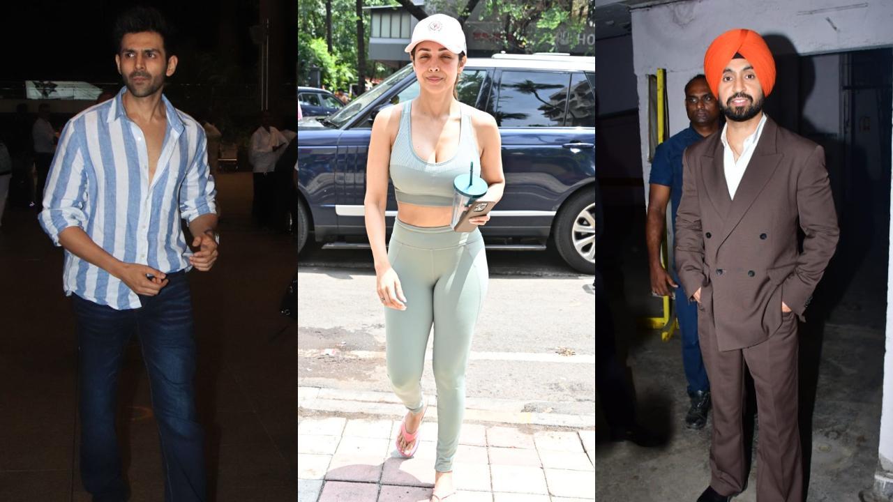 Spotted in the city: Kartik Aaryan, Malaika Arora, Diljit Dosanjh and others