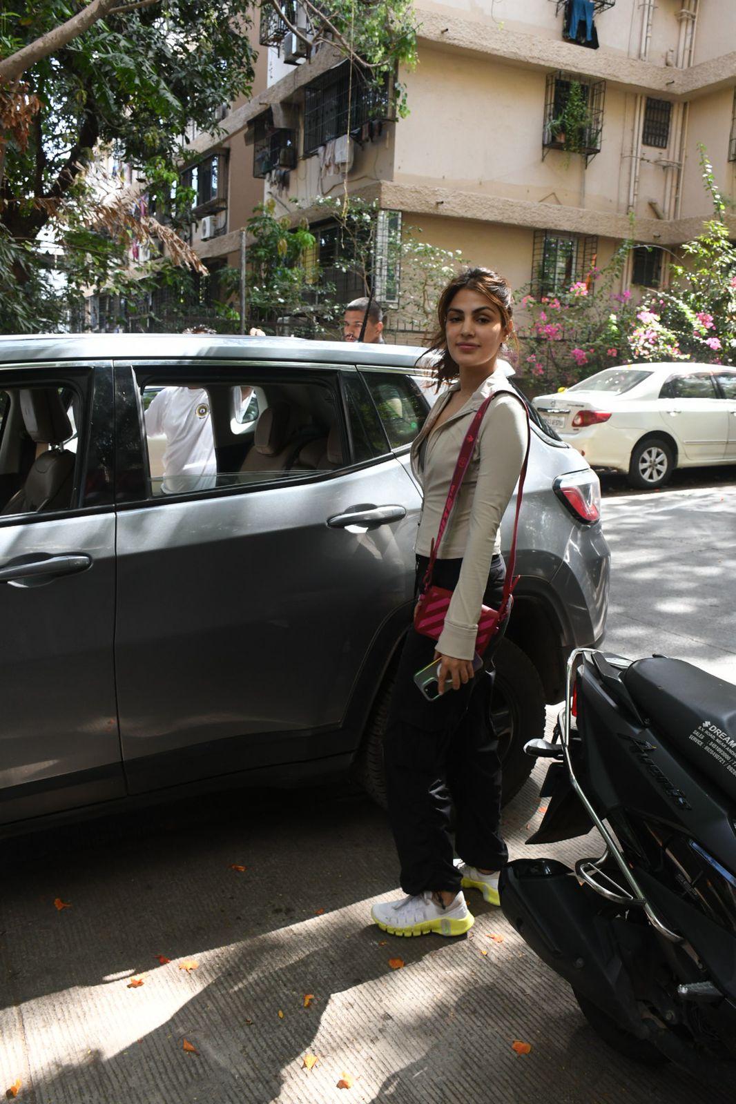 Rhea Chakraborty was clicked as she went out and about in the city