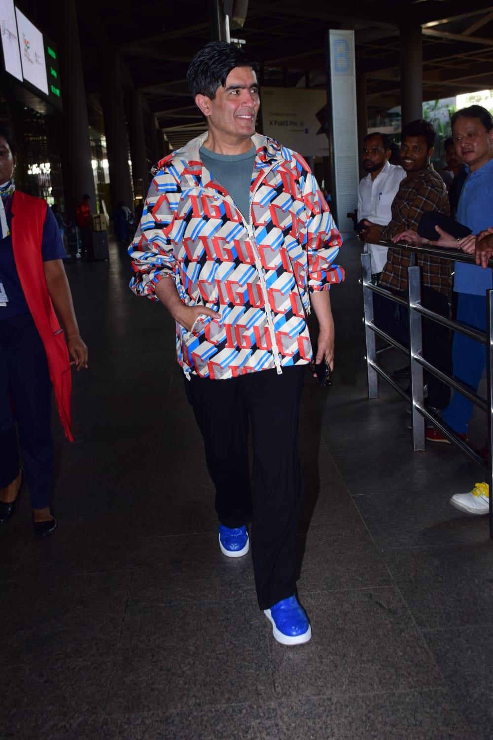 Manish Malhotra opted for a printed jacket and paired it with black jeans
&nbsp;