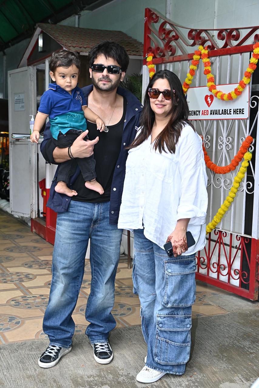 Dipika Kakar and Shoaib Ibrahim was snapped with their son Ruhaan outside a clinic