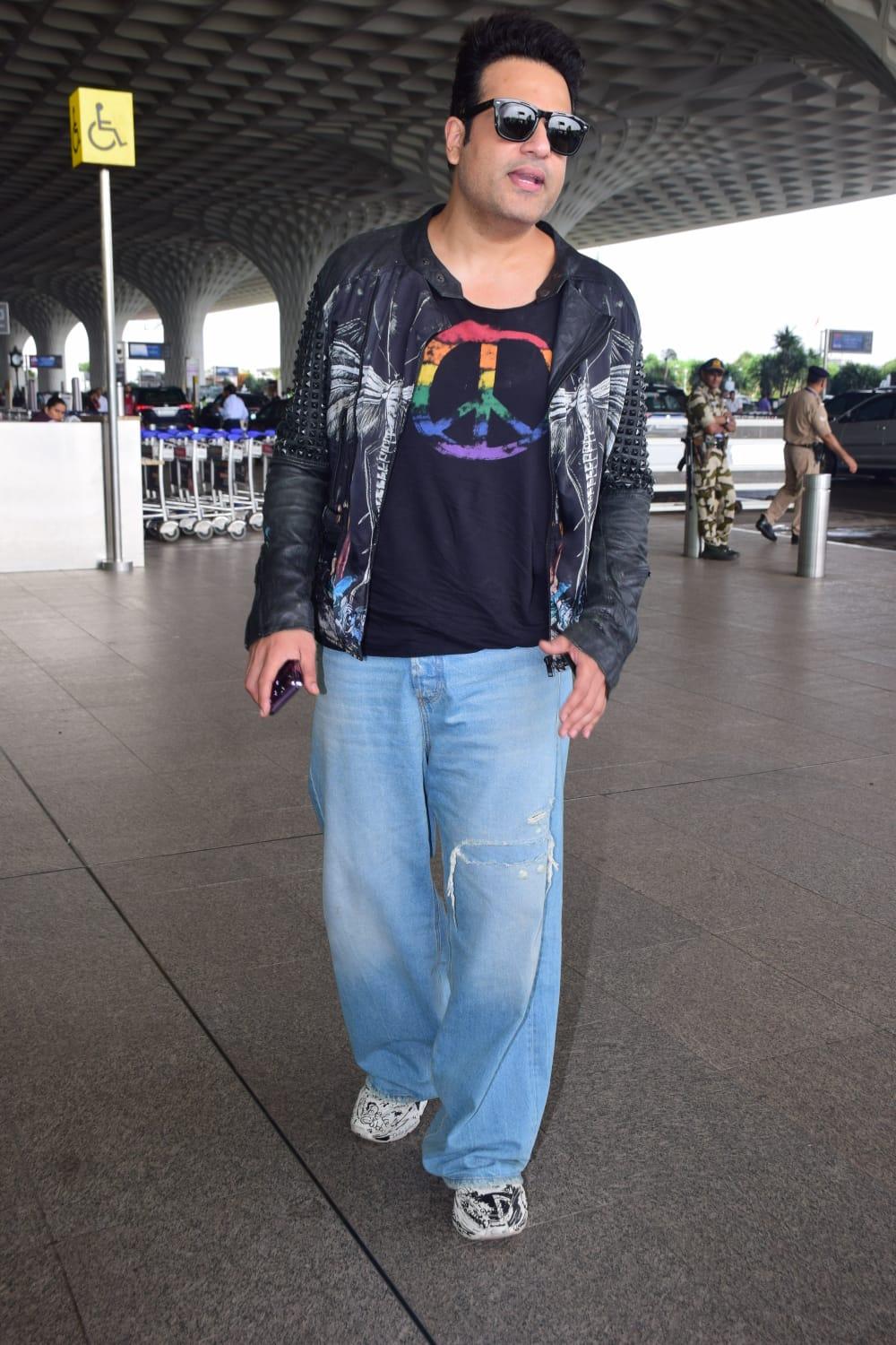 Krushna Abhishek was clicked at Mumbai airport as he jetted off 