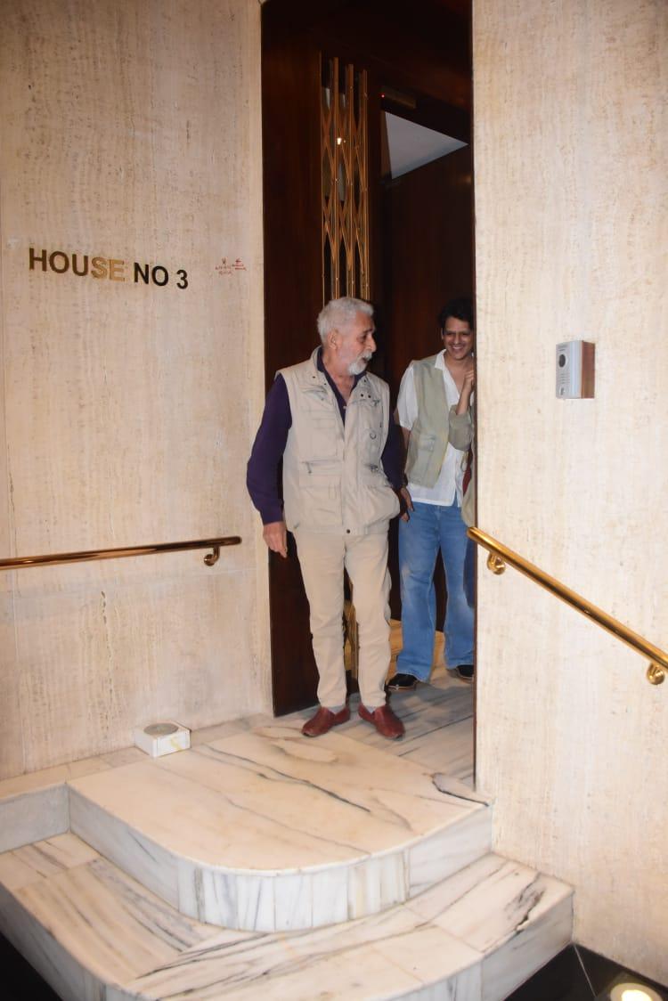 Last night Naseeruddin Shah was snapped with Vijay Varma outside Manish Malhotra's house