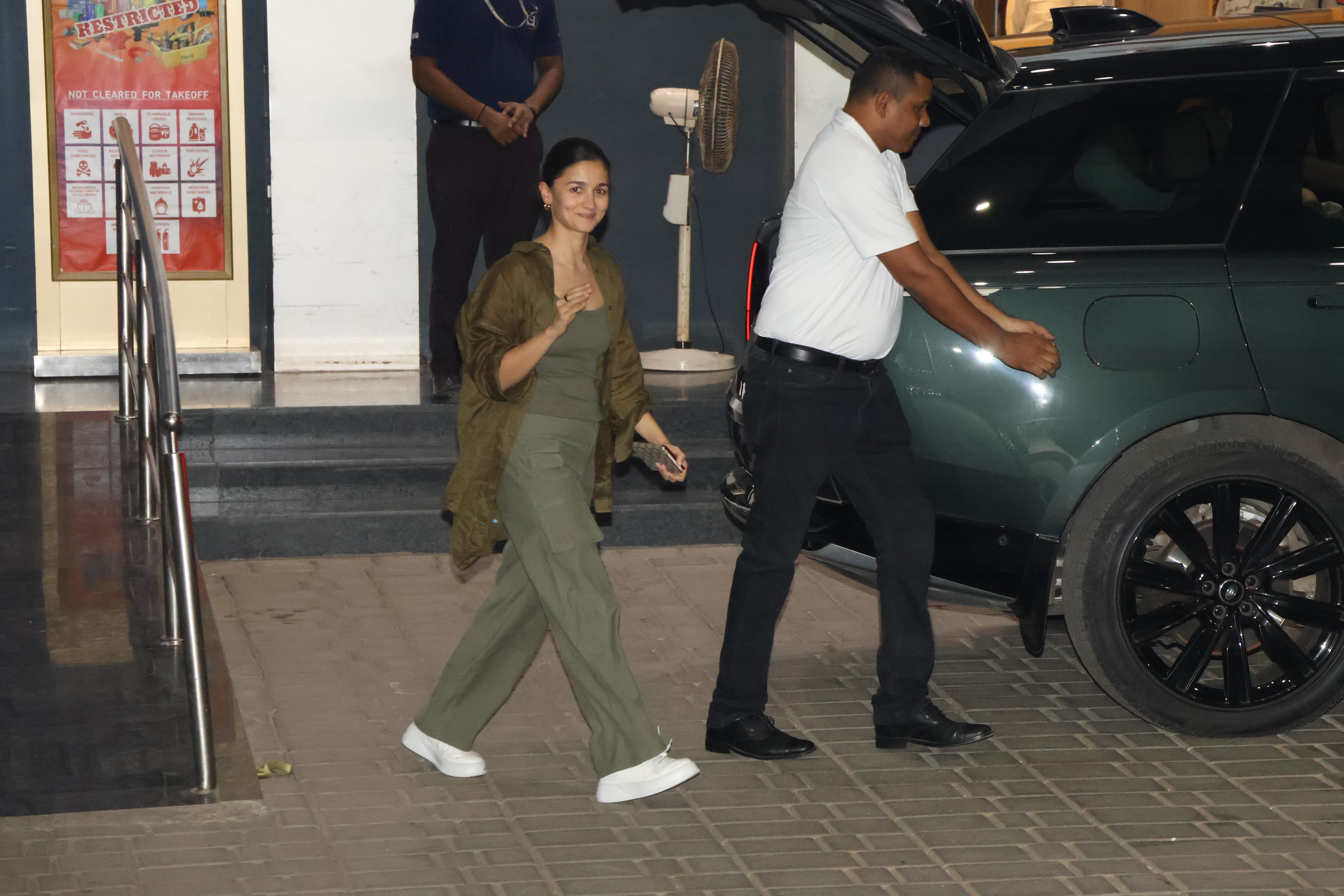 Alia Bhatt was snapped at Mumbai airport as she returned to the city after attending Anant Ambani and Radhika Merchant's second pre-wedding festival
