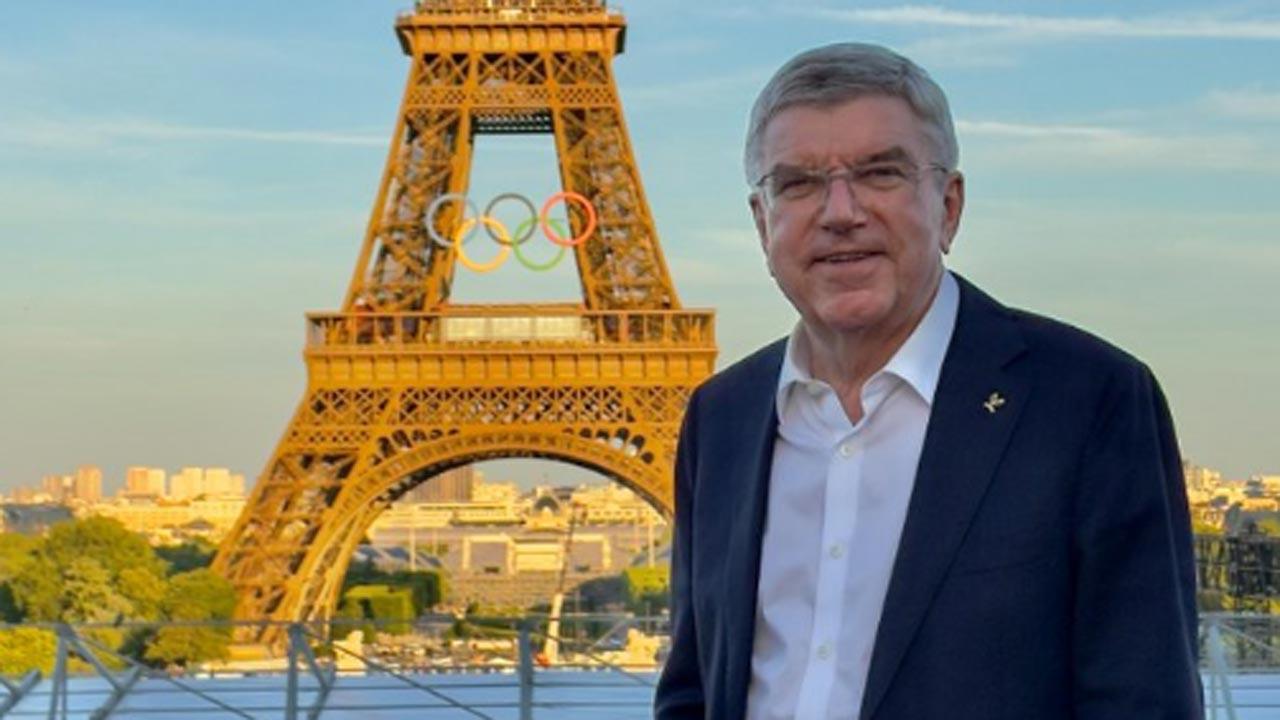 'Emotional moment to see Olympic Rings at the heart of Paris': IOC president Bach at Eiffel Tower