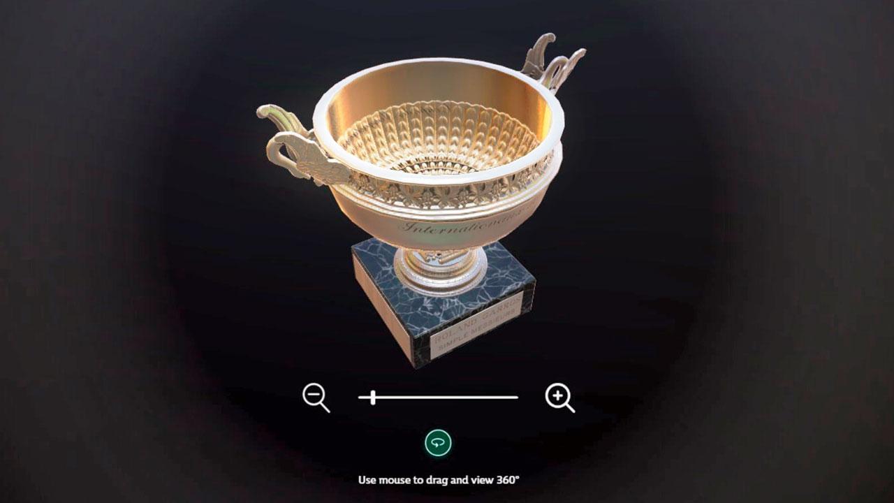 The men’s singles trophy