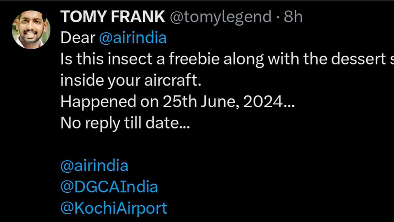 Passenger Tomy Frank’s post on X