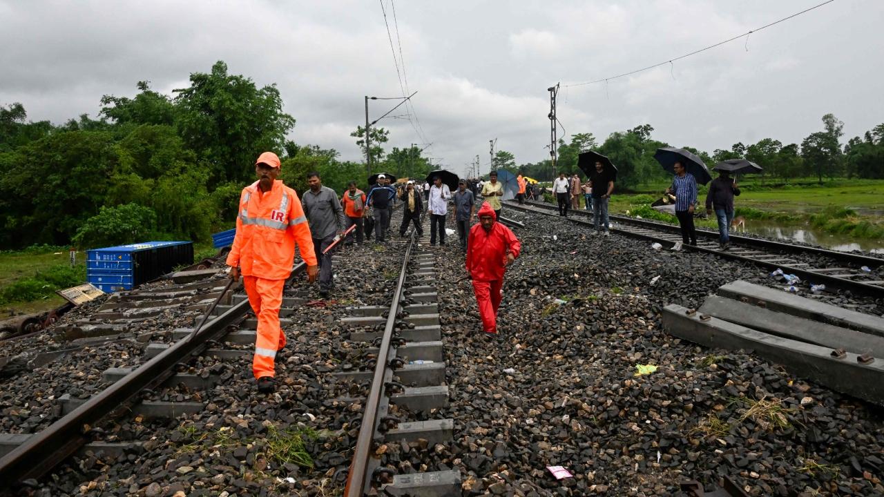 Train operations on the route were hampered following an accident there on Monday morning when a goods train rammed Agartala-Sealdah Kanchanjunga Express from behind