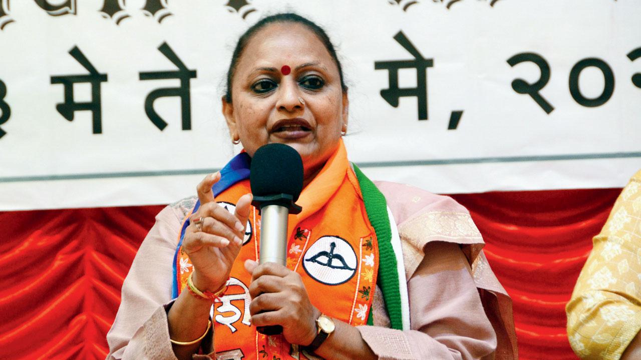 Yamini Jadhav, Byculla MLA, at an event in the run-up to the Lok Sabha election. Pic/Sayyed Sameer Abedi