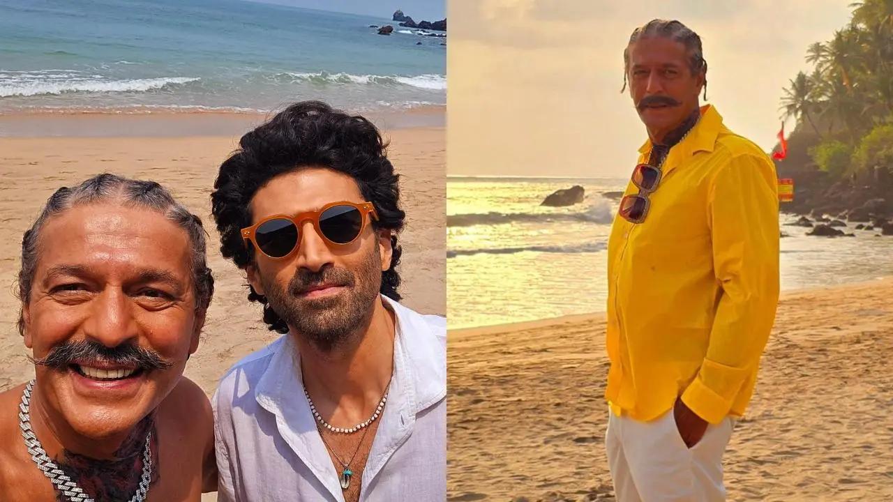 Chunky Panday shares photo with Aditya Roy Kapur from Goa after latter's breakup with Ananya Panday. Read more