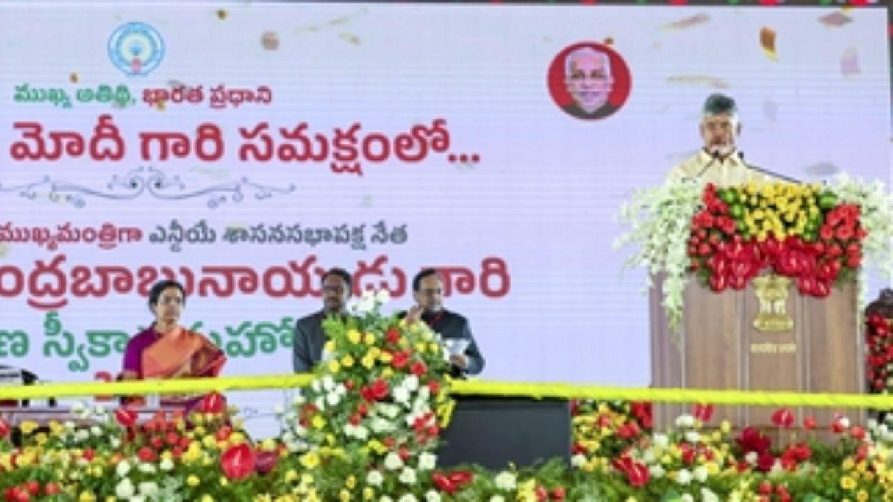 Alongside Naidu, notable personalities like Pawan Kalyan, the leader of Janasena party, and Naidu's son Nara Lokesh were sworn in as ministers. The oath-taking ceremony was conducted by Andhra Pradesh Governor S Abdul Nazeer.