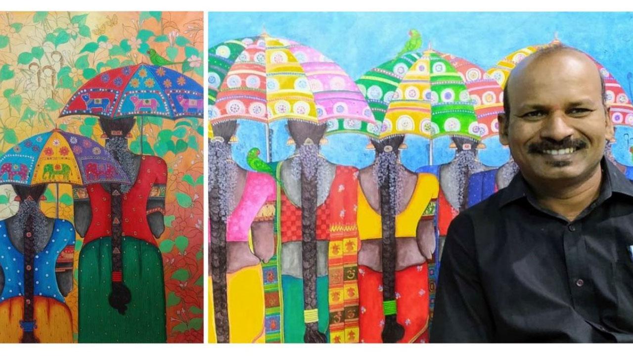 Tradition Bound Solo show of paintings By Well-known artist Kappari Kishan in Tulika Arts Gallery