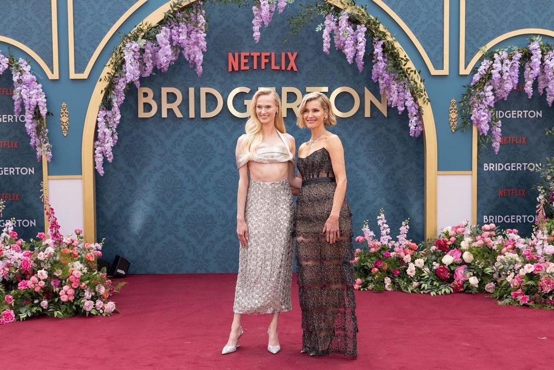 Jessica Madsen arrived at the Bridgerton season 3 part 2 premiere with her on-screen mother Joanna Bobin