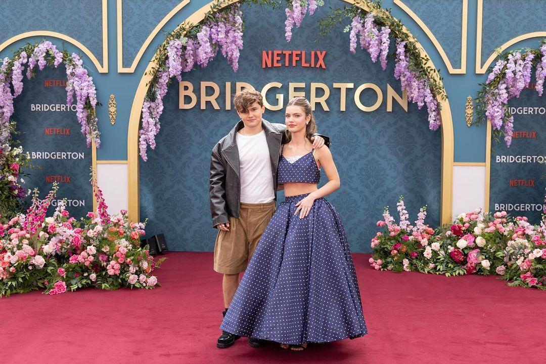 Florence Hunt and Will Tilston aka Hyacinth and Gregory brought their brother-sister energy to the red carpet