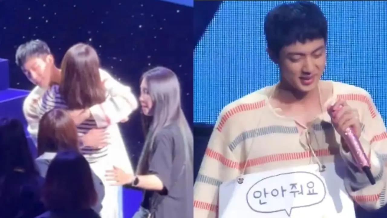 The Moon singer, who recently finished his military training, was seen hugging fans at the event. The videos have since gone viral. Read full story here