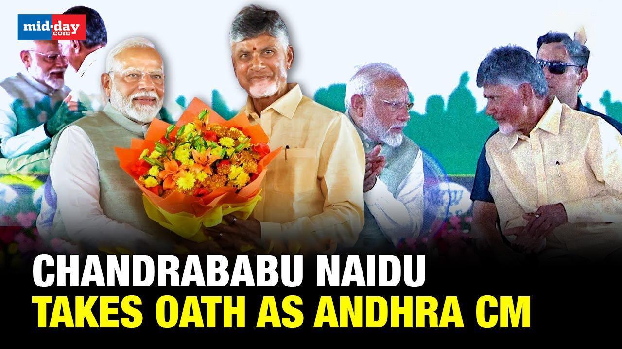 Chandrababu Naidu Takes Oath As Andhra CM, PM Modi Graces Oath Ceremony 