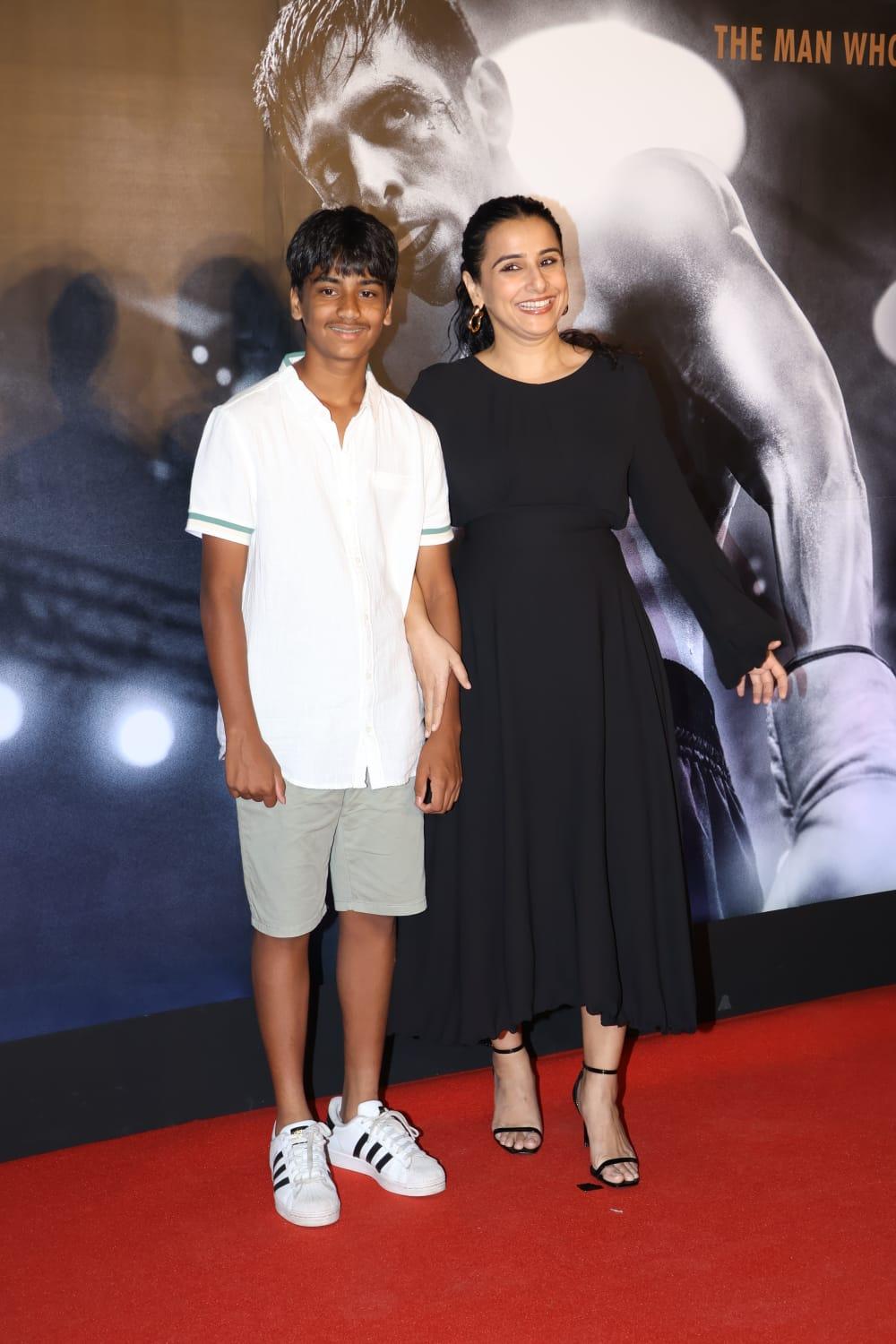 At the premiere, the actress also posed with her nephew and jokingly told the paparazzi, 