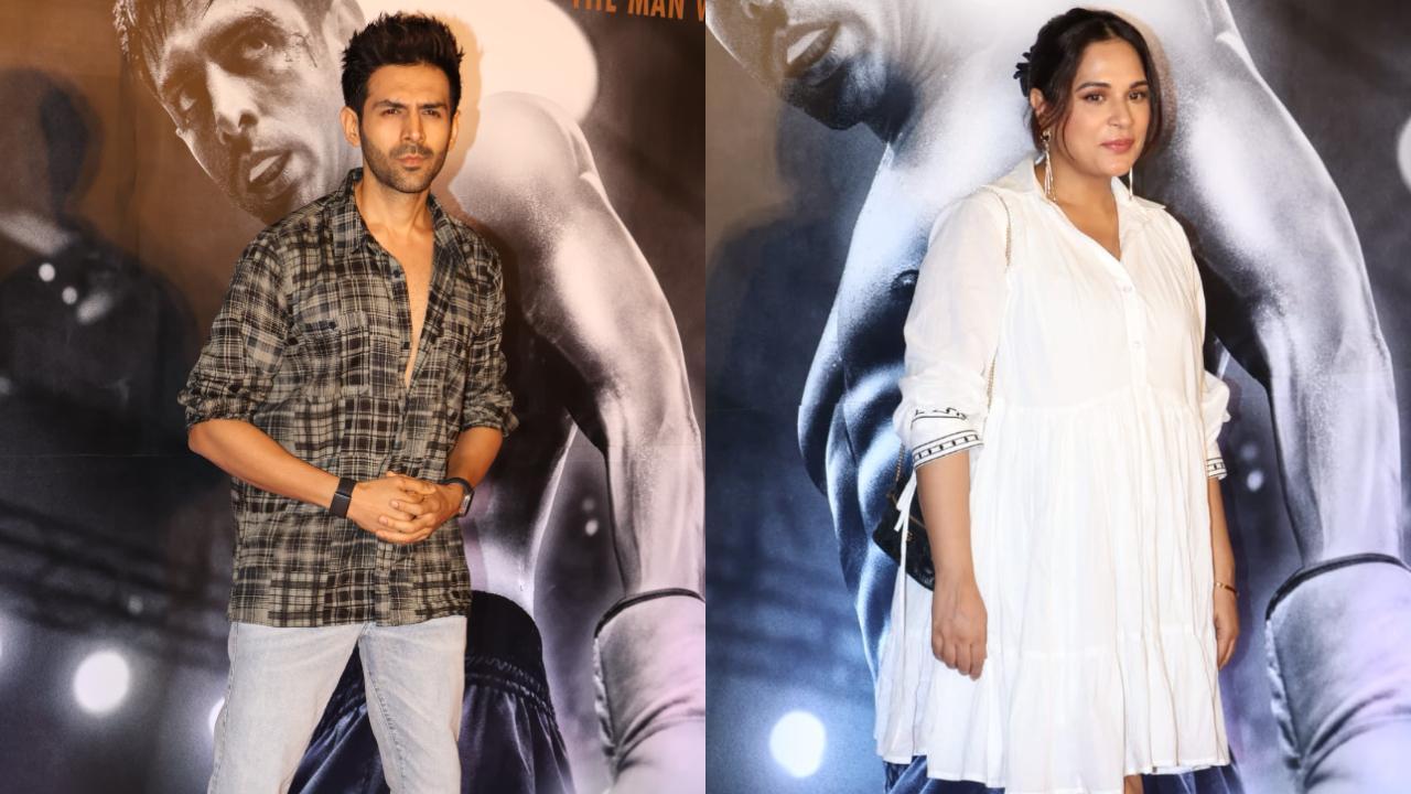 Chandu Champion premiere: Kartik Aaryan turns heads; Richa Chadha flaunts bump