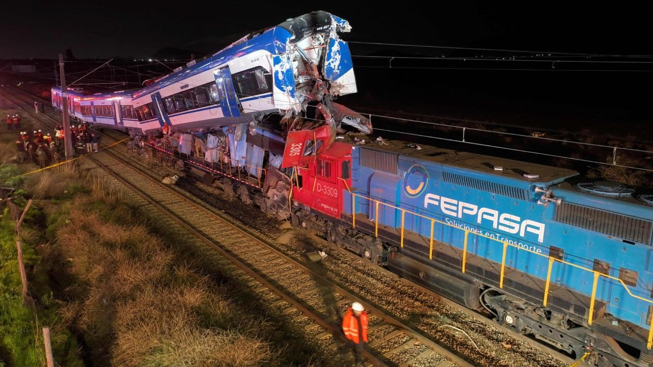 IN PHOTOS: Two trains crash head-on in Chile, 2 killed