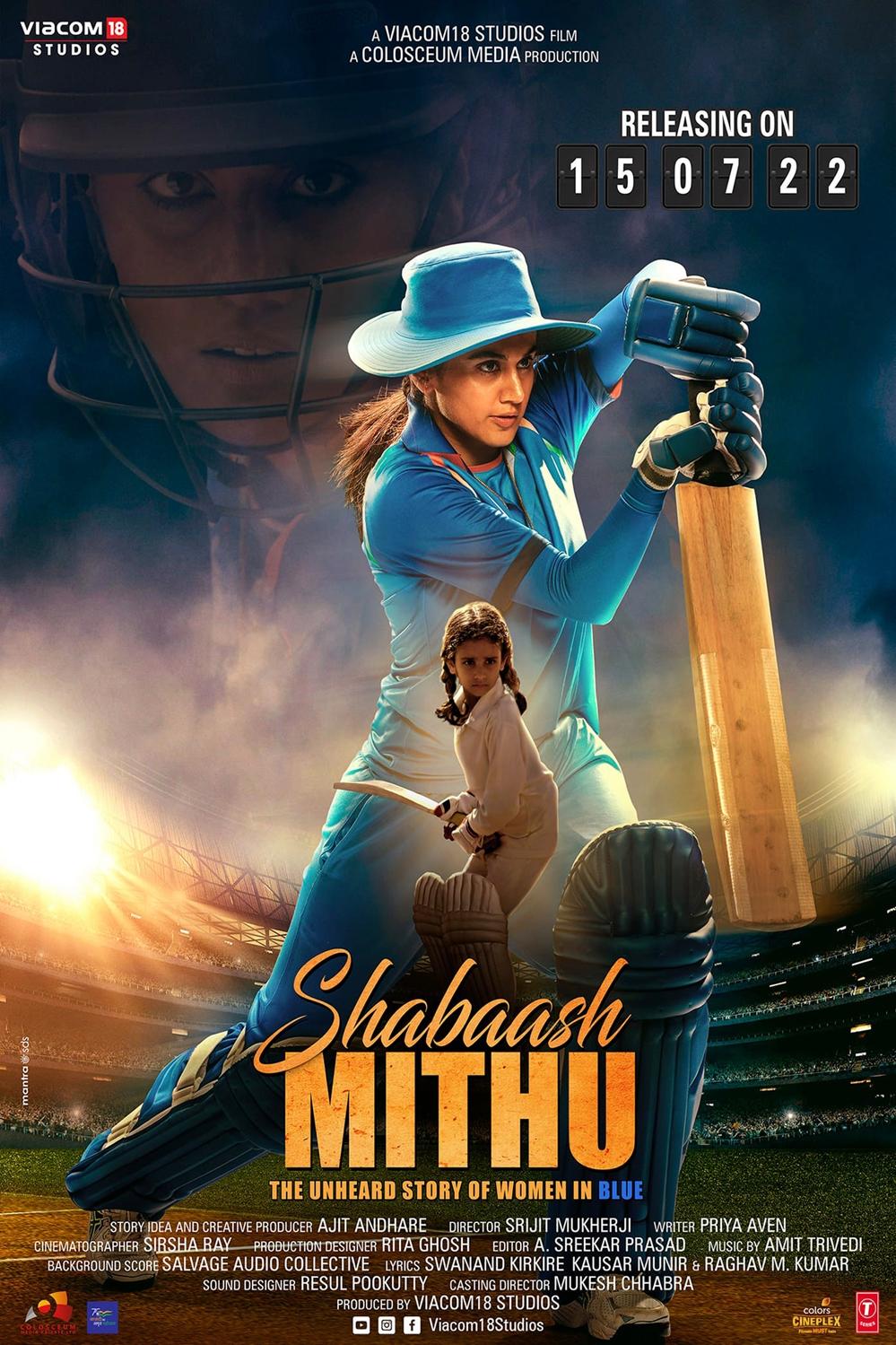 Taapsee Pannu stars in this biopic about Mithali Raj, the highest run-scorer in women's international cricket and former captain of India's women's team.