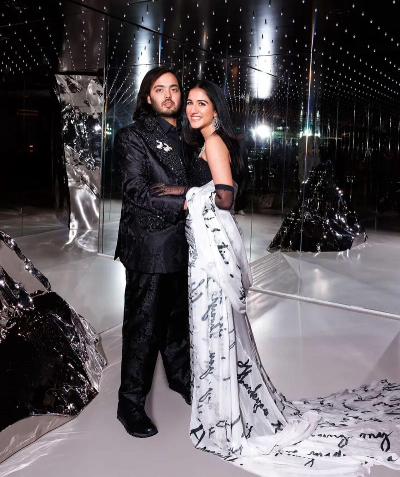 The husband and wife-to-be Anant Ambani and Radhika Merchant pose together