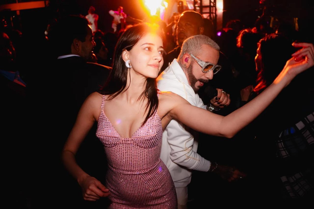 Bollywood actor Ananya Panday dancing with AJ McLean from the Backstreet Boys
