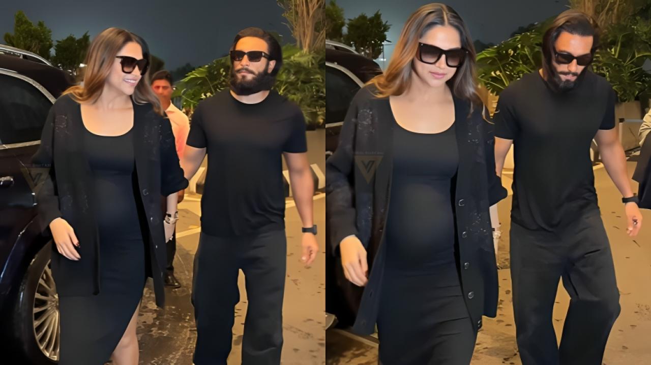 Watch: Parents-to-be Deepika Padukone and Ranveer Singh twin in black at Mumbai airport 