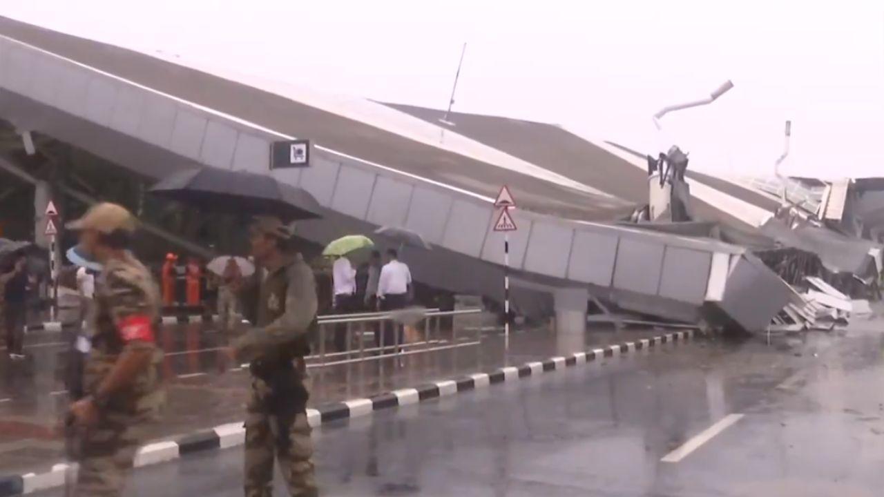 Six injured after portion of roof of Delhi airport's T-1 collapses