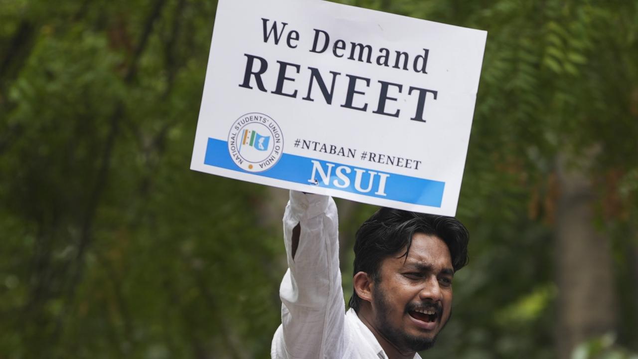 IN PHOTOS: Over 2 dozen students protest over NEET irregularities in Delhi