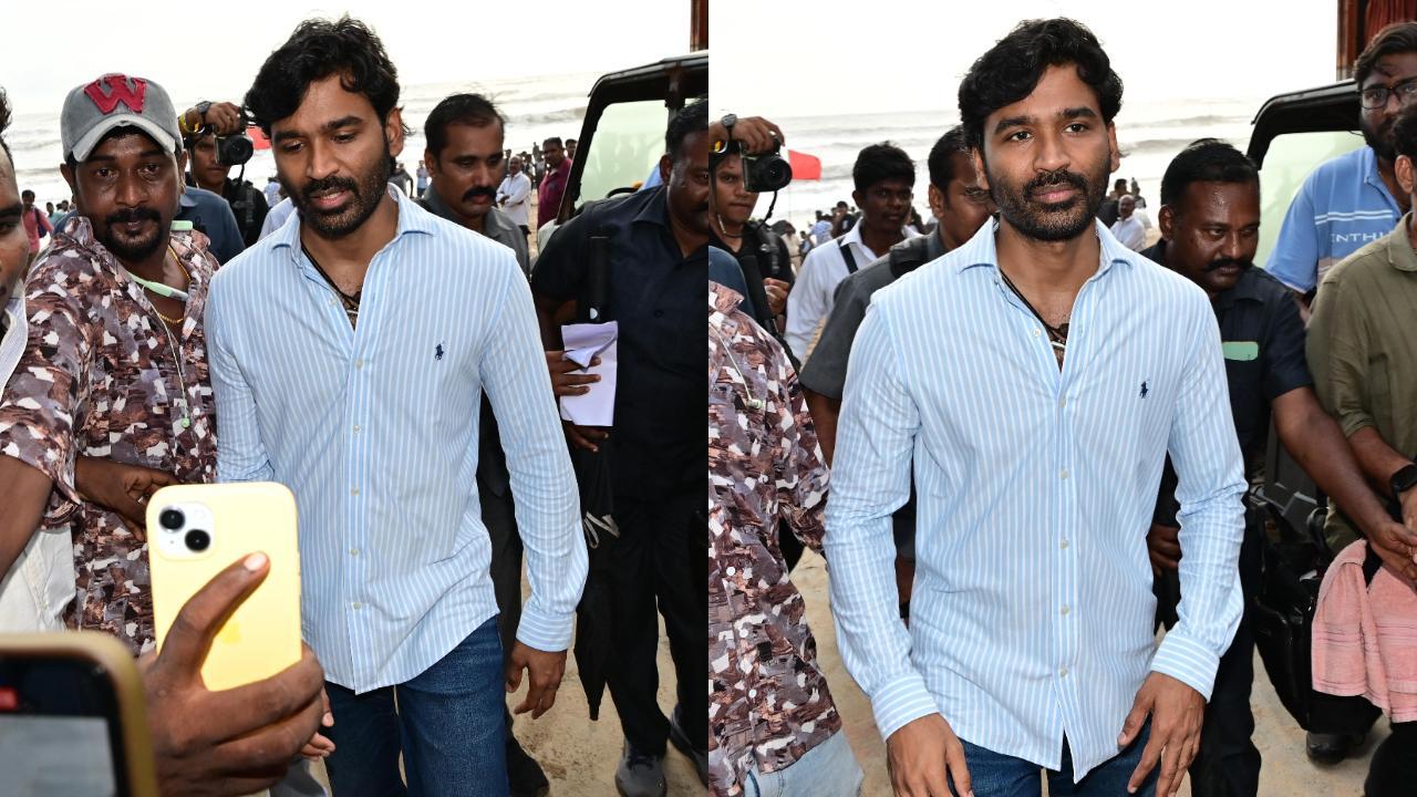 After Nagarjuna, Dhanush's bodyguard pushes fan trying to film the actor at Mumbai’s Juhu beach - watch video 