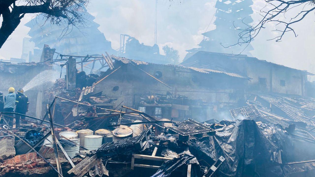 DCP Kalyan, Sachin Gunjal, provided an update on the situation, confirming that the fire had affected an adjacent chemical factory as well. 