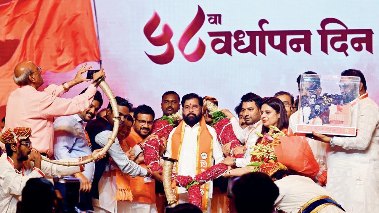 Eknath Shinde-led Shiv Sena celebrate their foundation day on Wednesday