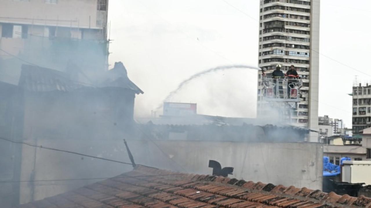 The fire was confined to the third and fourth floors of Vishvamangala Housing Society, the official said.