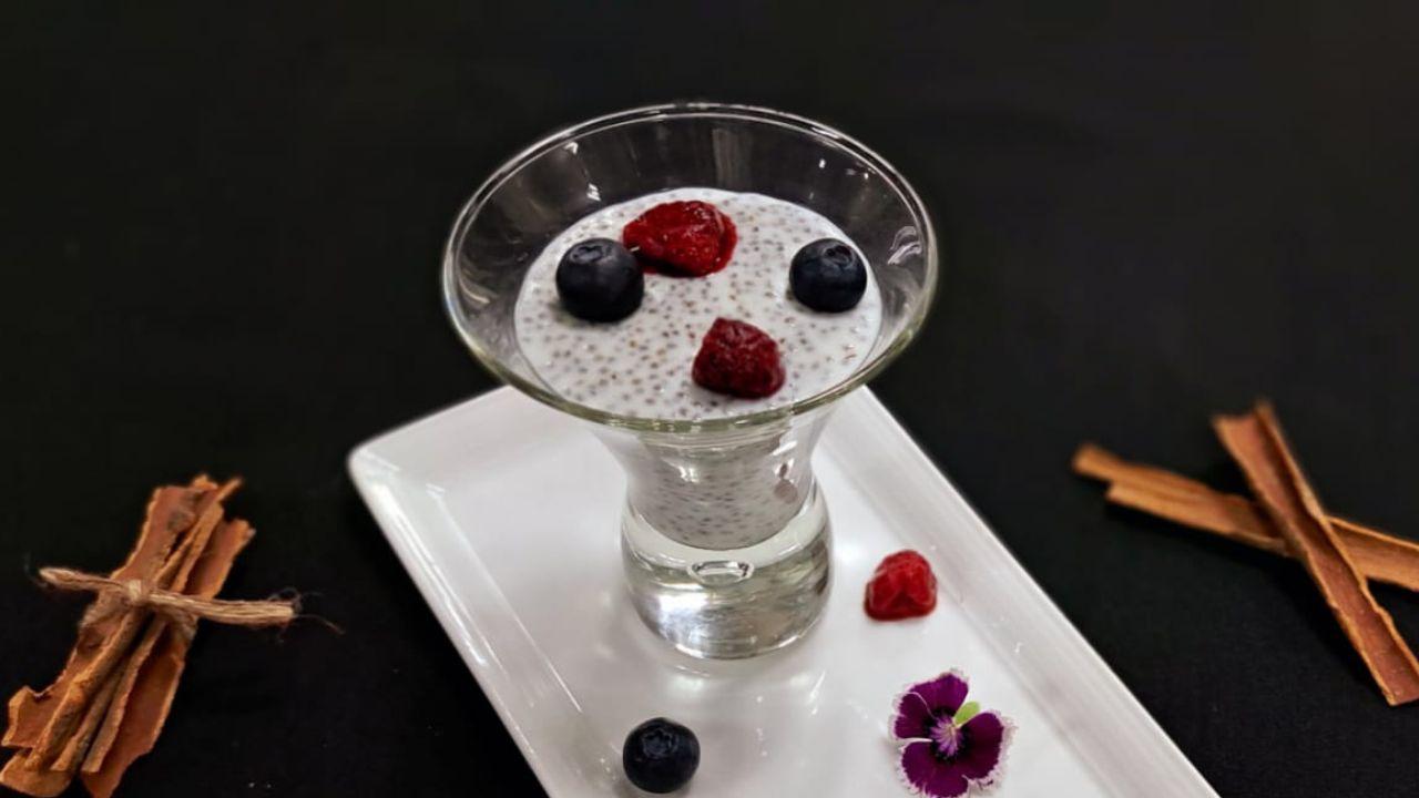 Cinnamon and Date Chia PuddingIngredients:Chia seeds - 1/4 cup Almond milk - 1 1/2 cups Honey - 1 1/2 tspVanilla bean paste or pure vanilla extract - 1 tspGround cinnamon - 1/2 tspMedjool dates, pitted and quartered - 6 Berries (optional) - for garnishChopped walnuts (optional) - for garnish
Method: Place all ingredients except dates in a mixing bowl. Whisk together until well combined. 
Stir the quartered dates into the chia seed mixture until well combined. Cover and chill overnight, or at least for four hours. Stir once or twice to loosen any seeds that may have clumped together. Divide chia pudding into two bowls. Top with sliced strawberries, blueberries, and a handful of nuts. 
Recipe by Chef Rajiv Vatsyayan, executive chef, Crowne Plaza Greater Noida 
Get your hand on more such recipes here.
 