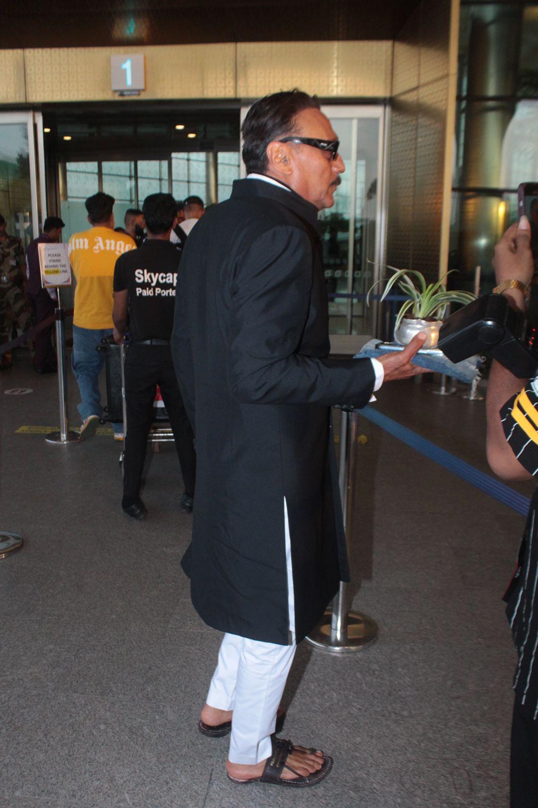 Jackie Shroff was snapped at Mumbai airport as he jetted off from the city