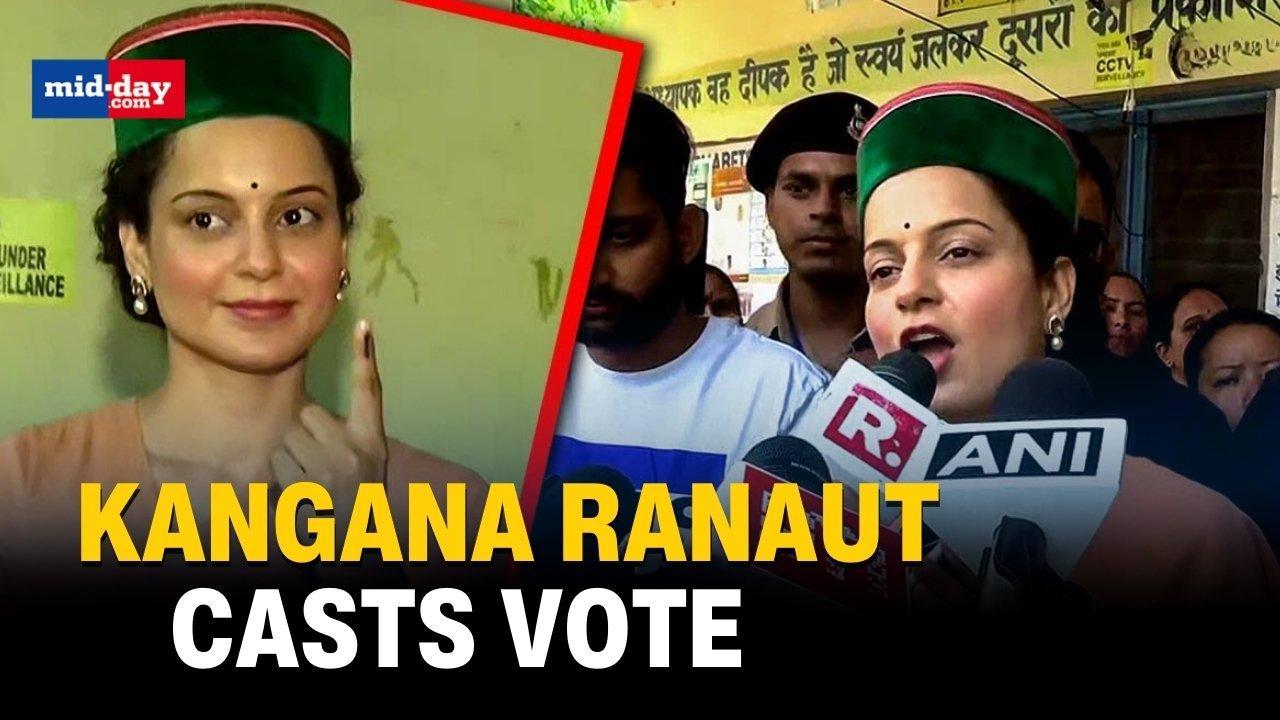 Lok Sabha Elections Phase 7: BJP’s Mandi candidate Kangana Ranaut casts vote