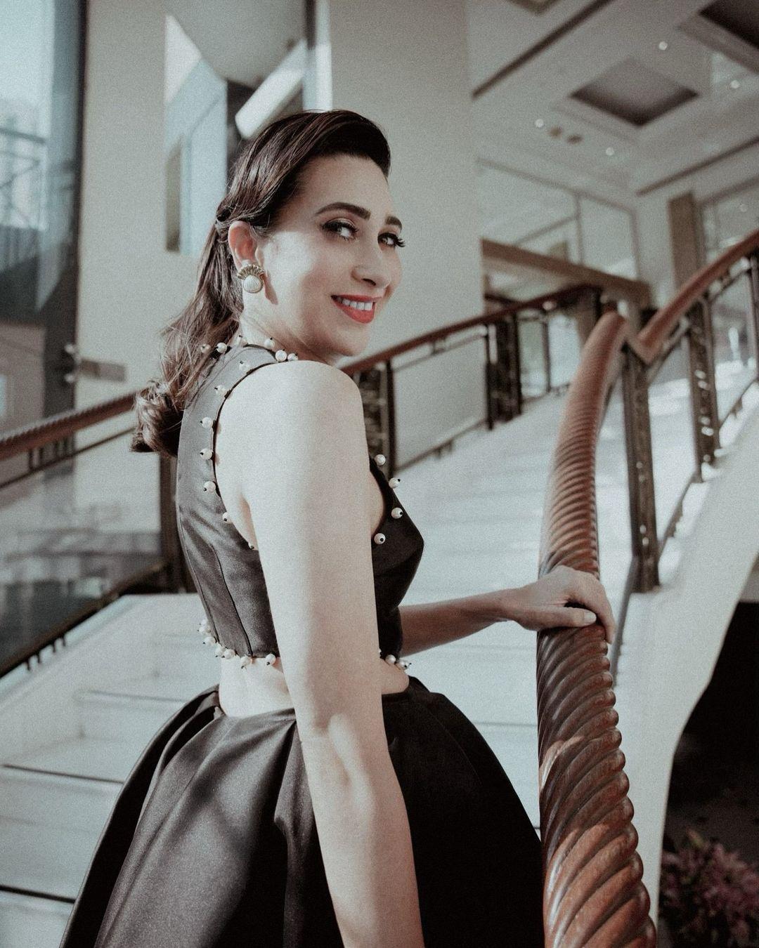 This outfit by Karisma Kapoor seems like a must-have for any summer wardrobe, though it comes with a hefty price tag of Rs 74,000 from Gauri and Nainika.