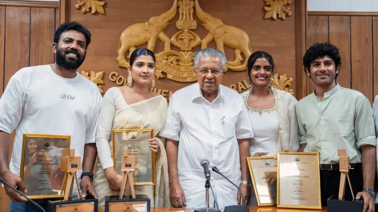 Kerala CM Pinarayi Vijayan honours Cannes laureates Kani Kusruti, Diya Prabha, Hridhu Haroon, Aziz Nedumangad; see pics