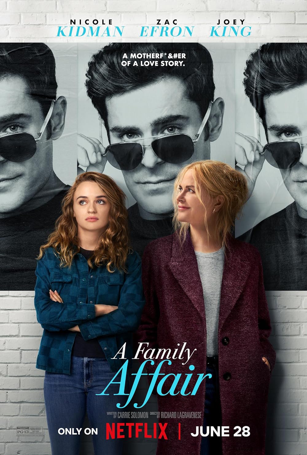 A Family Affair (Netflix) – June 28A Family Affair is a star-studded romantic comedy featuring Nicole Kidman, Zac Efron, Joey King, Kathy Bates, and Liza Koshy. The story revolves around Zara (King), who discovers that her movie star boss, Chris Cole (Efron), is romantically involved with her widowed mother, Brooke (Kidman).