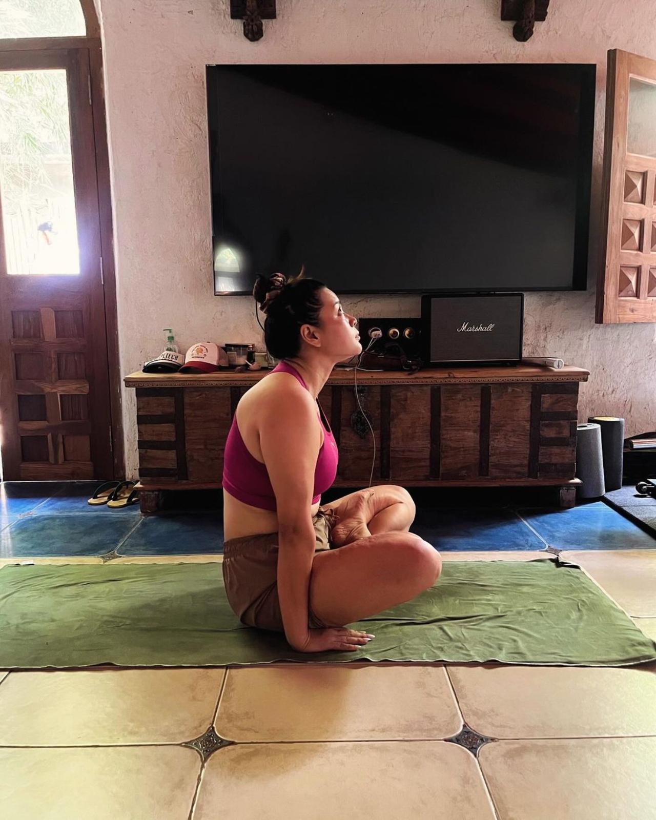 Lin Laishram took to social media to post a picture of herself doing an asana on International Yoga Day