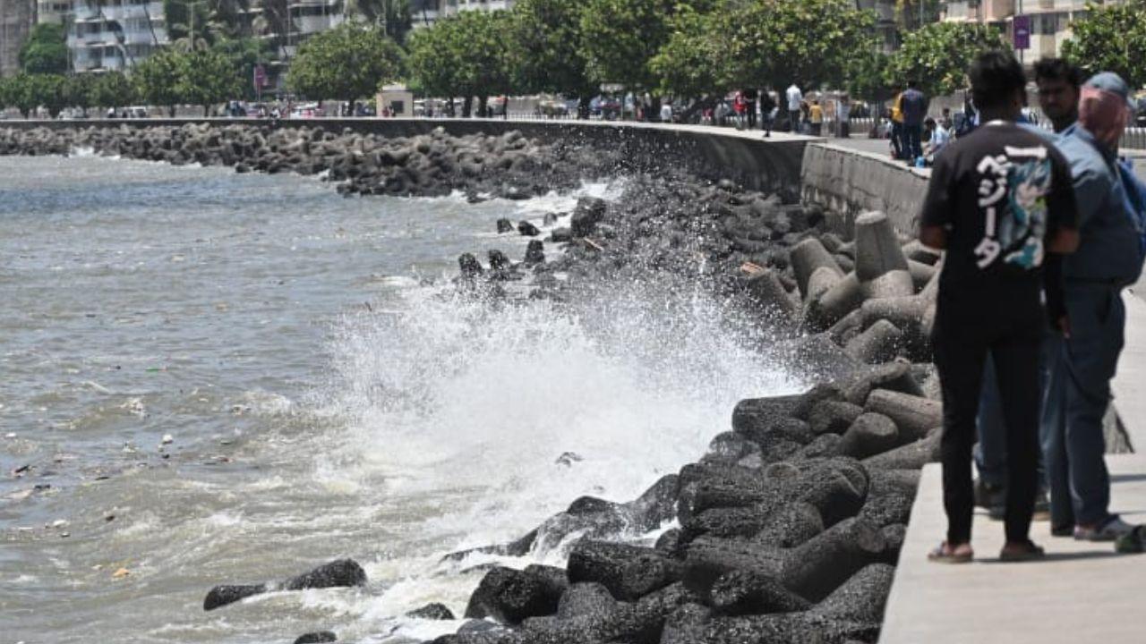 According to IMD's forecast, Mumbai can expect a generally cloudy sky with the possibility of rain. Maximum and minimum temperatures are expected to be around 34 degrees C and 29 degrees C respectively, indicating a relatively warm day with chances of rainfall.
