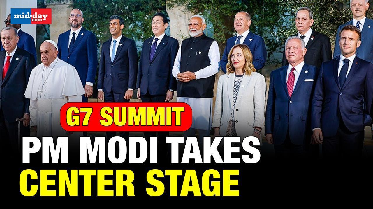 G7 Summit: PM Modi grabs limelight at G7 Leaders Summit family photo